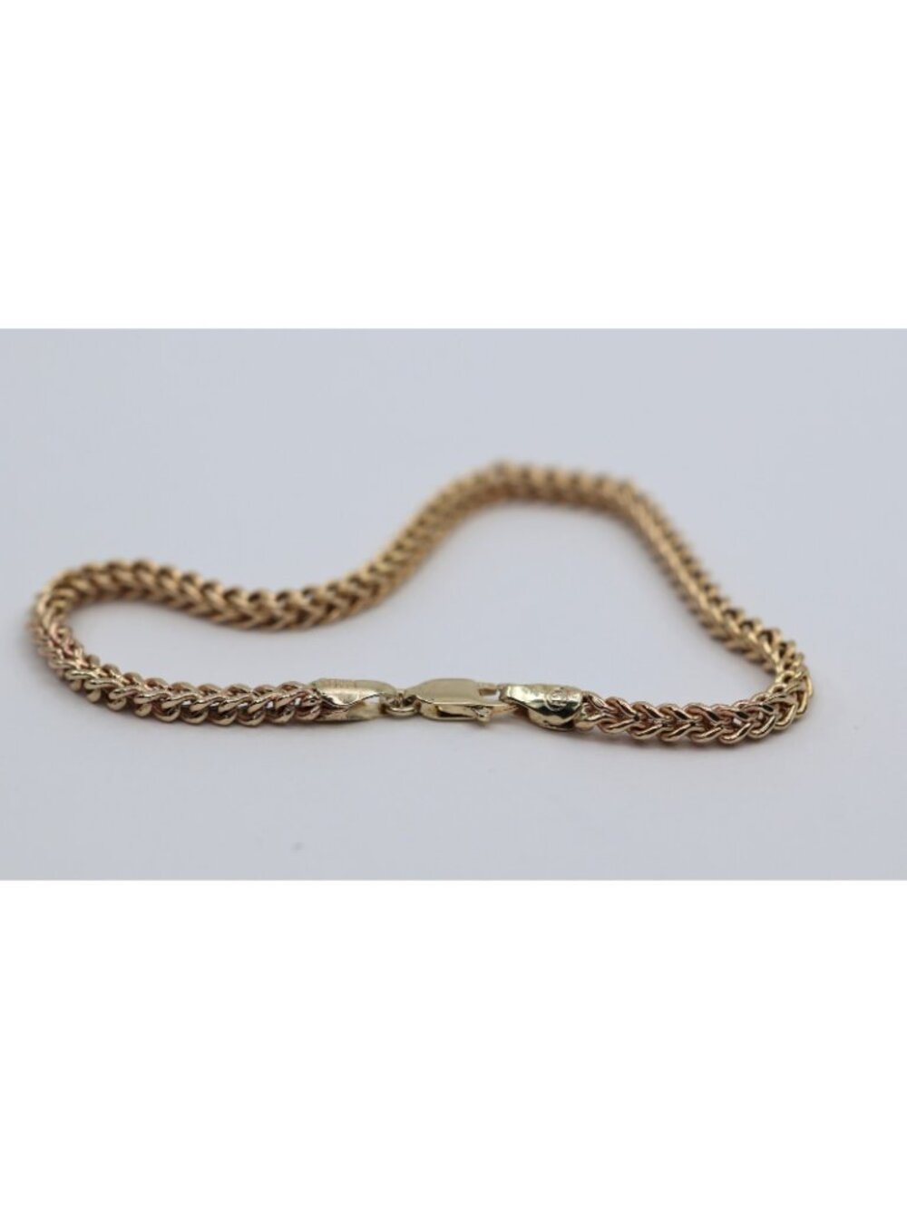 Beautiful 10K Karat Solid Yellow Gold Designer Franco Link Bracelet - 7" Length - Picture 10 of 13